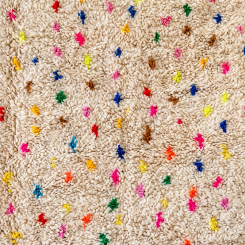 Handmade Azilal Rug - Shaggy Plush Wool - Vibrant Boho Living Room Decor