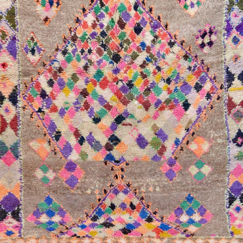Authentic Boujaad Moroccan Rug – Artisan Handcrafted Wool Area Rug with Colorful Geometric Tribal Pattern