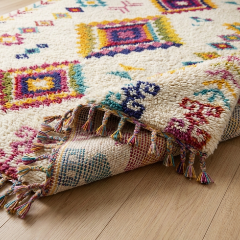Azilal Rug – Multicolor Diamond Wool Berber Carpet