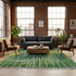 Modern Moroccan Wool Rug – Plush Shaggy Berber Rug with Sage Green Geometric Design for Boho Decor