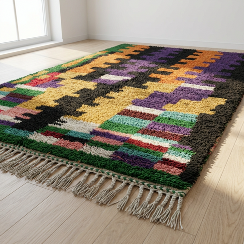 Authentic Handmade Wool Rugs - Colorful Berber Decor