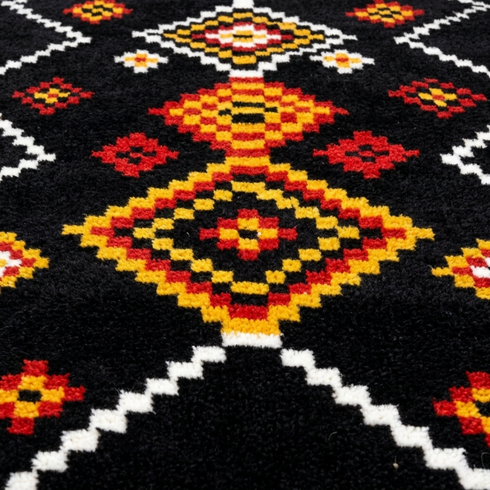 Authentic Handmade Moroccan Rug – Flatweave Wool Rug with Geometric Tribal Design for Boho Living Room Decor