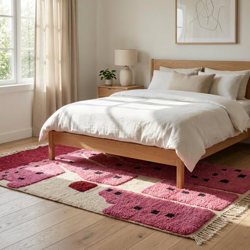 Pink moroccan rug - Moroccan Boujaad Handmade Rug