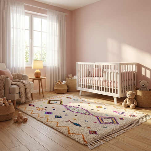 Azilal Rug – Multicolor Plush Diamond Wool Rug