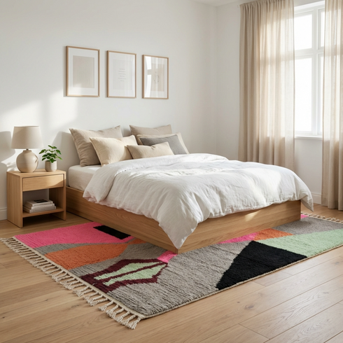 Pink moroccan rug - Moroccan Boujaad Handmade Rug