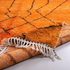 Authentic Moroccan Area Rug – Plush Shaggy Wool Rug in Vibrant Orange for Modern Boho Living Room Decor