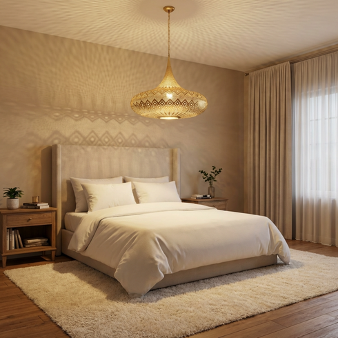 Handmade Moroccan Lamp - Shadow Casting Bedroom Mood Lighting