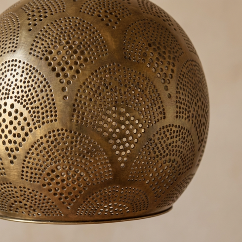 Moroccan Ceiling Light – Filigree Openwork Brass Lamp