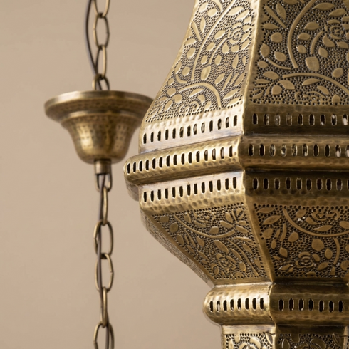 Handcrafted Moroccan Lantern - Floral Cutwork Hanging Lamp