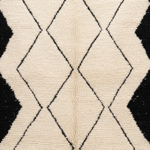 Boujaad Rug – Black & Ivory Abstract Wool Rug