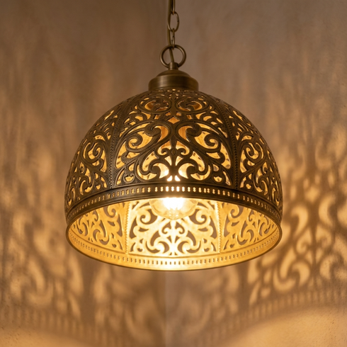 Dome Brass Moroccan Ceiling Light