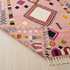 Authentic Handmade Boujaad Rug – Plush 100% Wool Moroccan Area Rug for Pink Boho Living Room Decor