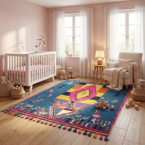 Colorful Moroccan Rug - Moroccan Boujaad Handmade Rug