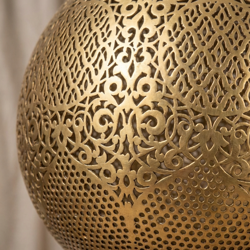 Handmade Moroccan Hanging Lamp - Globe Living Room Brass Light
