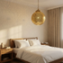 Authentic Solid Brass Globe Lamp – Hand-Hammered Moroccan Hanging Pendant Light with Intricate Filigree Design