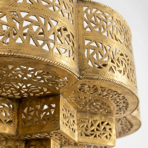 Brass Chandelier – Moroccan Star Scalloped