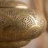 Authentic Handmade Moroccan Lamp – Gold Brass Pendant Light with Intricate Perforated Shadow Casting for Living Room Decor