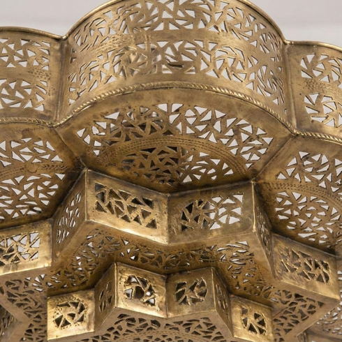 Brass Pendant Light – Moroccan Filigree Openwork Handmade