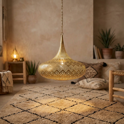 Handmade Moroccan Lamp - Shadow Casting Bedroom Mood Lighting