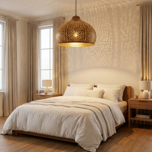 Handmade Moroccan Hanging Lamp - Boho Kitchen Lighting