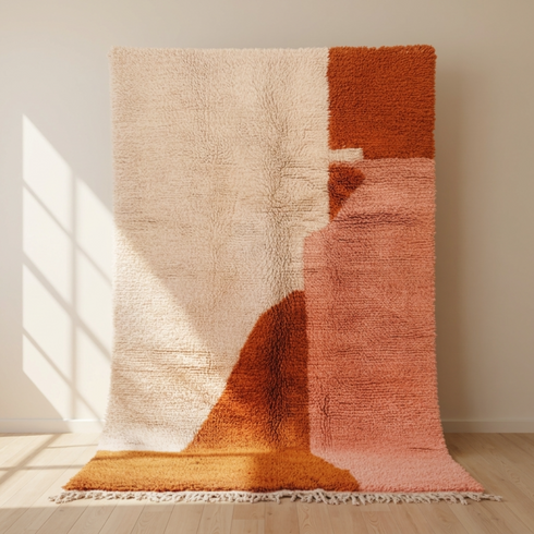 Moroccan Berber Rug – Terracotta Abstract Wool Rug