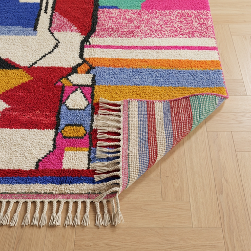 Amazing Colorful Moroccan Rug: Custom Handmade Carpet