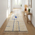 Modern Beni Ourain Rug - Plush Natural Wool - Geometric Blue Minimalist Decor