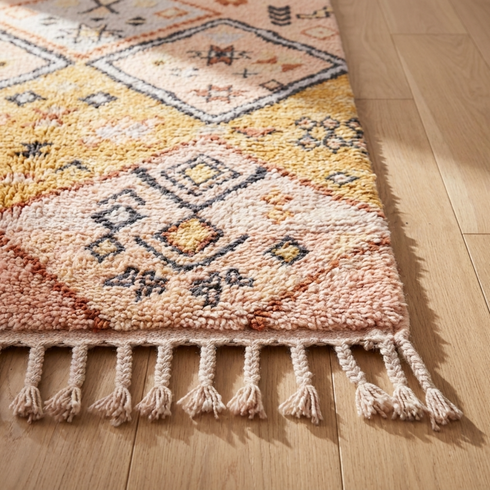 Handmade Boujaad Rug – Colorful Flatweave Wool Area Rug for Boho Interiors