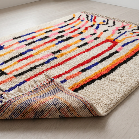Artistic Vibrancy - Handmade Azilal Moroccan Wool Rug