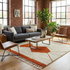 Beni Ourain Moroccan Rug – Plush Wool Area Rug with Burnt Orange Geometric Design for Boho Interiors