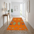 Vibrant Beni Ourain Rug - Bold Orange Geometric Boho Decor
