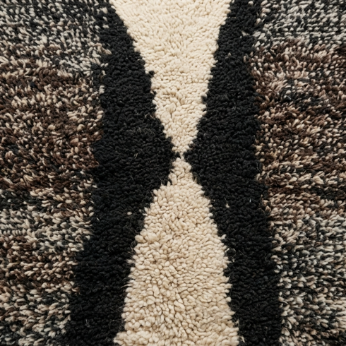 Moroccan Berber Rug – Black & Ivory Geometric Wool Rug