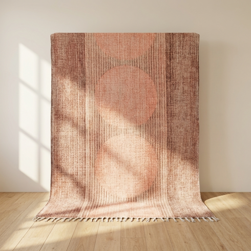 Modern Moroccan Kilim Rug - Flatweave Natural Wool - Geometric Abstract Boho Decor