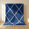 Beni Ourain Rug – Blue Plush Geometric Wool Area Rug