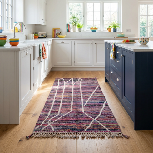 Custom Striped Moroccan Wool Rugs - Custom Boho Decor