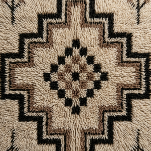 Moroccan Kilim Rug – Beige Flatweave Diamond Wool Rug