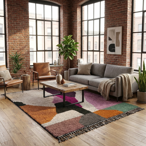 Custom Colorful Moroccan Rug - Handmad Berber Carpet