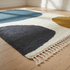 Moroccan Kilim Rug – Blue Flatweave Diamond Wool Area Rug