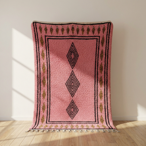 Custom Pink Moroccan Rug - Beni Ourain Style Rug