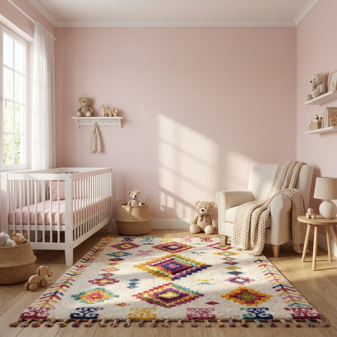 Azilal Rug – Multicolor Diamond Wool Berber Carpet