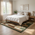 Beni Ourain Rug – Green Geometric Wool Area Rug