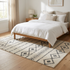 Minimalist Moroccan Rug - Flatweave Natural Wool - Scandi-Boho Geometric Decor