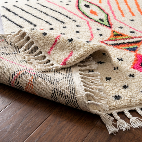 Vibrant Moroccan Rug - Handmade Neon Tribal Rug
