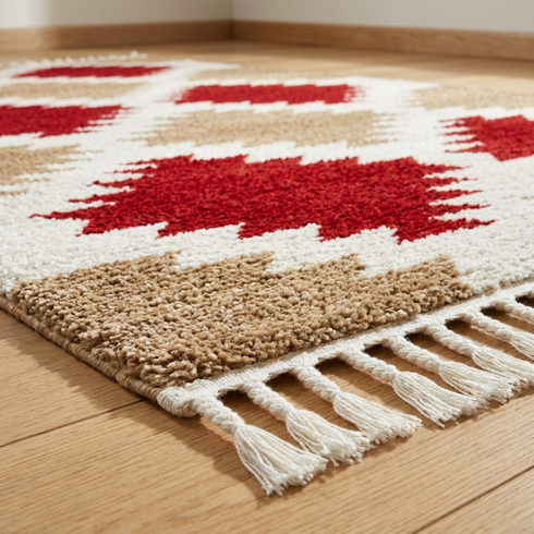 Handmade Moroccan Kilim Rug – Tribal Flatweave Wool Rug for Boho Home Decor