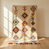 Authentic Handmade Moroccan Kilim Rug – Flatweave Wool Rug with Colorful Geometric Tribal Patterns