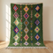 Handmade Green Rug - Colorful Geometric Carpet