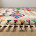 Azilal Rug – Multicolor Shaggy Diamond Wool Area Rug