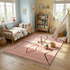 Authentic Moroccan Rug – Shaggy Plush Wool Area Rug with Modern Abstract Geometric Pattern for Boho Living Room Decor