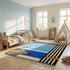 Authentic Moroccan Rug – High Pile Shaggy Wool Area Rug with Vibrant Abstract Design for Modern Interiors