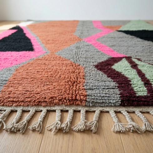 Pink moroccan rug - Moroccan Boujaad Handmade Rug